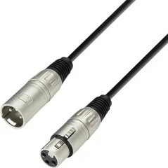 Mikrofonski kabel\, 1 m\, črne barve\, ženski XLR-konektor/moški XLR-konektor K3MMF0100 Adam Hall