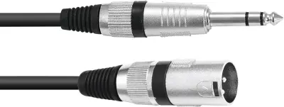 Omnitronic 30225196 XLR adapterski kabel [1x XLR vtič 3-polni - 1x klinken vtič 6.3 mm (stereo)] 2.00 m črna