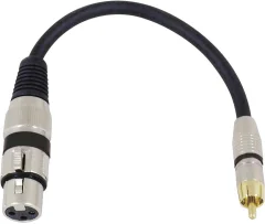 Omnitronic 3022075J XLR adapterski kabel [1x XLR vtičnica 3-polna - 1x moški cinch konektor] 0.15 m črna