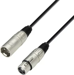 Mikrofonski kabel\, 10 m\, črnebarve\, ženski XLR-konektor/moški XLR-konektor K3MMF1000 Adam Hall