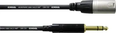 Mikrofonski kabel Cordial\, 6 m\, REAN XLR-M/banana 6\,3 mm\, črne barve