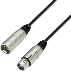 Mikrofonski kabel\, 6 m\, črne barve\, ženski XLR-konektor/moški XLR-konektor K3MMF0600 Adam Hall