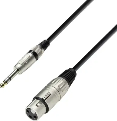 Adam Hall K3BFV0300 XLR priklučni konektor [1x ženski konektor XLR - 1x 6\,3 mm banana moški konektor] 3.00 m črna
