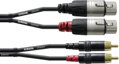 Cordial CFU 3 FC avdio adapterski kabel [2x ženski konektor XLR - 2x moški cinch konektor] 3.00 m črna