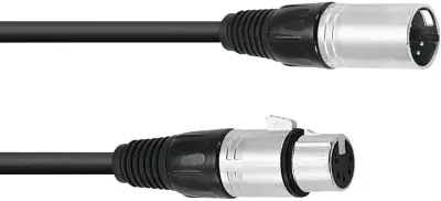 Omnitronic 30220765 XLR priklučni konektor [1x moški konektor XLR 5-polni - 1x ženski konektor XLR 5-polni] 1.50 m črna