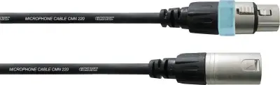 Mikrofonski kabel Cordial\, 20 m\, REAN ženski/moški XLR-konektor\, črne barve