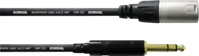 Mikrofonski kabel Cordial 3 m\, REAN XLR-M/banana 6\,3 mm\, črne barve CFM3MV