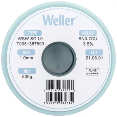 Weller WSW SC L0 spajkalna žica\, neosvinčena tuljava Sn0\,7Cu  500 g 1 mm