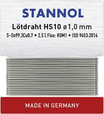 Stannol HS10 spajkalna žica\, neosvinčena neosvinčeni Sn99\,3Cu0\,7 ROM1 6 g 1 mm