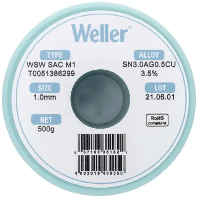 Weller WSW SAC M1 spajkalna žica\, neosvinčena tuljava Sn3\,0Ag0\,5Cu  500 g 1 mm