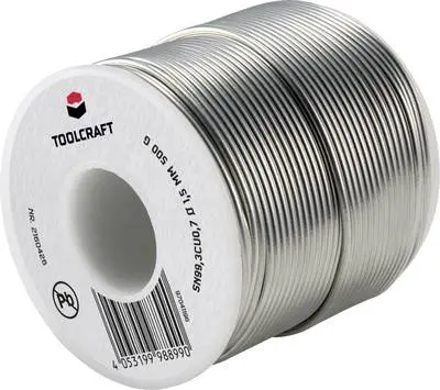 TOOLCRAFT  spajkalna žica\, neosvinčena tuljava Sn99\,3Cu0\,7 ROL1 500 g 1.5 mm