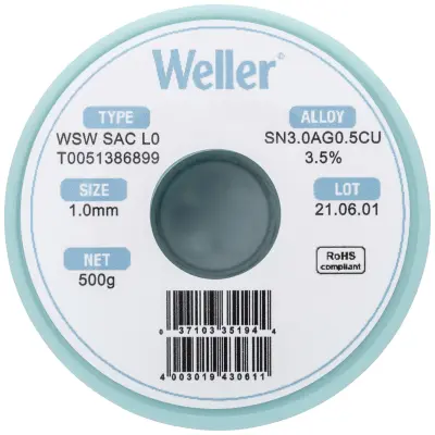 Weller WSW SAC L0 spajkalna žica\, neosvinčena tuljava Sn3\,0Ag0\,5Cu  500 g 1 mm