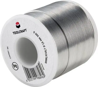 TOOLCRAFT  spajkalna žica, neosvinčena tuljava Sn99,3Cu0,7 ROL1 500 g 1 mm