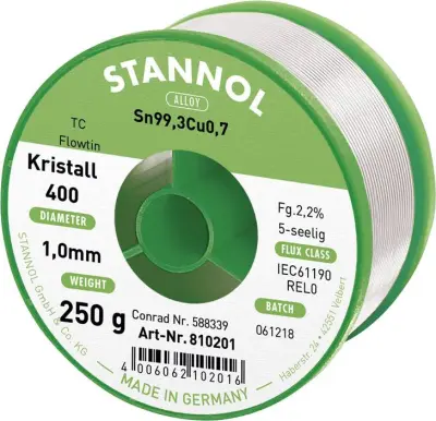 Neosvinčena žica za spajkanje Stannol Flowtin TC Sn99Cu1 250 g 1.0 mm