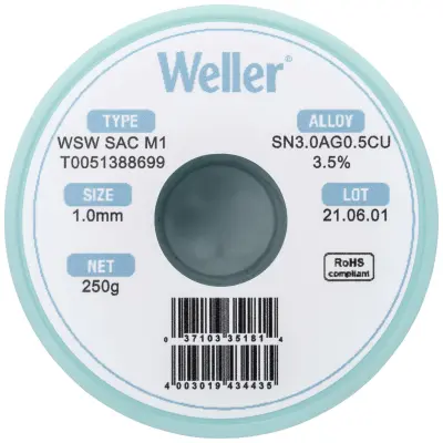 Weller WSW SAC M1 spajkalna žica\, neosvinčena tuljava Sn3\,0Ag0\,5Cu  250 g 1 mm