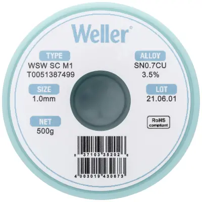 Weller WSW SC M1 spajkalna žica\, neosvinčena tuljava Sn0\,7Cu  500 g 1 mm