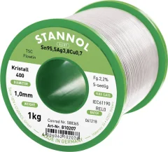 Stannol Ecology TS spajkalna žica\, neosvinčena tuljava Sn95\,5Ag3\,8Cu0\,7 REL0 1000 g 1 mm