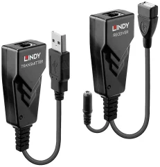 Lindy 42674 omrežni razširitveni modul omrežni oddajnik in sprejemnik črn LINDY  USB 2.0 USB podaljšek preko omrežnega kabla RJ45 100 m