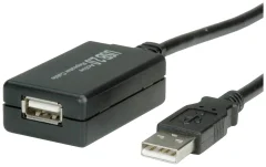 VALUE USB 2.0 podaljšek\, aktiven\, z repetitorjem\, črn\, 12 m Value KVM podaljšek  12.00 m črna