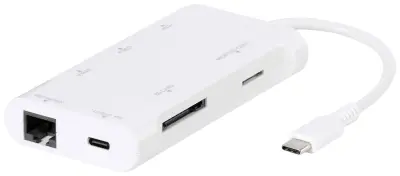 Vivanco USB-C adapter 1x moški konektor USB-C - na HDMI/reža za kartico microsd/RJ45 vtičnica/SD/USB 3.2 gen. 1 A (USB 3.0)/USB 3.2 gen.