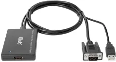 club3D CAC-1720 HDMI / USB / VGA adapter [2x moški konektor VGA\, moški konektor USB  - 1x ženski konektor HDMI] črna High speed-HDMI\, z USB-jem\, lahko se privije\, pozlačeni konektorji 0.