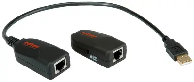 ROLINE USB 2.0 podaljšek preko RJ45\, največ 50m Roline KVM podaljšek   črna
