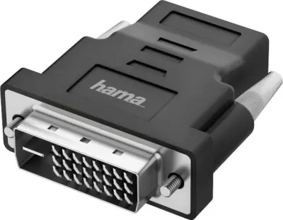 Hama 00200338 DVI / HDMI adapter [1x VB vtič - 1x moški konektor DVI-D] črna