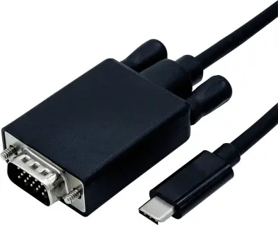 Roline USB-C® / VGA adapterski kabel USB-C® vtič\, VGA 15-polni vtič 1.00 m črna 11.04.5820  USB-C®-Display kabel