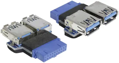 USB 3.0 vmesnik [1x USB 3.0 vtič 19 pin interno. - 2 x USB 3.0 vtič] Blue Delock 65324