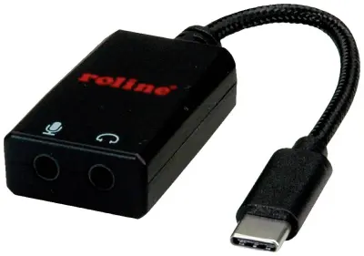 ROLINE adapter USB tip C - 2x 3\,5 mm audio\, ST/BU\, 0\,13 m Roline USB 2.0 adapter  12.03.3209 0.13 m