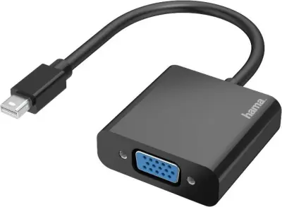 Hama 00200333 Mini-DisplayPort / VGA adapter [1x VB vtič - 1x moški konektor mini Displayport] črna