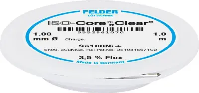 Felder ISO-Core ''Clear'' Sn100Ni+ spajkalna palica tuljava Sn99\,25Cu0\,7Ni0\,05   1 mm