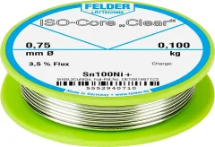 Felder Löttechnik ISO-Core ''Clear'' Sn100Ni+ spajkalna palica tuljava Sn99\,25Cu0\,7Ni0\,05  0.100 kg 0.75 mm