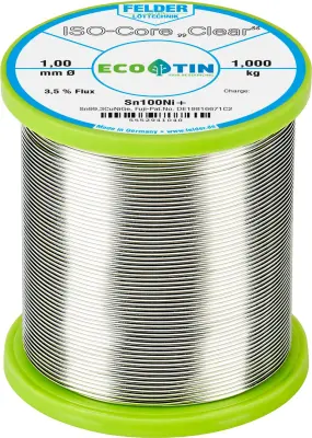 Felder ISO-Core ''Clear'' Sn100Ni+ spajkalna palica tuljava Sn99\,25Cu0\,7Ni0\,05  1.000 kg 1 mm