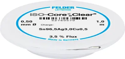 Felder ISO-Core ''Clear'' SAC305 spajkalna palica tuljava Sn96\,5Ag3Cu0\,5   0.5 mm