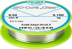 Felder Löttechnik ISO-Core ''Clear'' SAC305 spajkalna palica tuljava Sn96\,5Ag3Cu0\,5  0.100 kg 0.5 mm