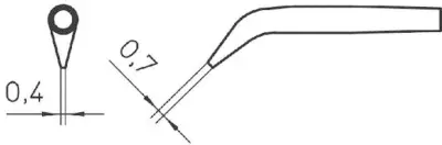 Spajkalna konica okrogle oblike\, prirezana 45° Weller RTW2 velikost konice 0.7 mm vsebuje 1 kos