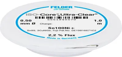 Felder ISO-Core ''Ultra-Clear'' Sn100Ni+ spajkalna žica\, neosvinčena tuljava Sn99\,25Cu0\,7Ni0\,05   0.5 mm