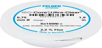 Felder ISO-Core ''Ultra-Clear'' Sn100Ni+ spajkalna žica\, neosvinčena tuljava Sn99\,25Cu0\,7Ni0\,05   0.75 mm