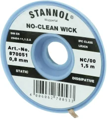 Pletenica za razspajkanje Stannol NC/OO dolžina 1.5 m širina 0.8 mm