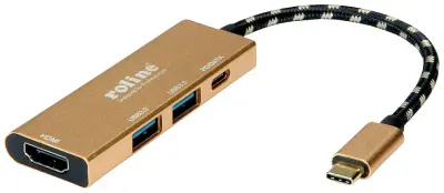 ROLINE GOLD USB Type C priključna postaja\, HDMI 4K\, 2x USB 3.2 Gen 1\, 1x PD Roline USB 2.0 adapter  12.02.1119