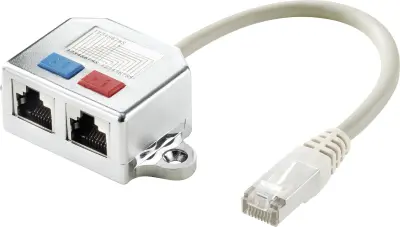 Renkforce RJ45 omrežni T-adapter CAT 5e [2x RJ45 vtičnica - 1x RJ45 vtič] 15.00 cm kovinska