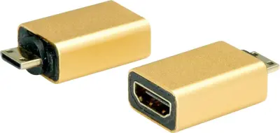Roline 12.03.3154  adapter [1x moški konektor mini HDMI tipa C - 1x ženski konektor HDMI] zlata