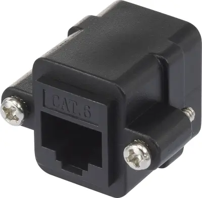 Renkforce RJ45 omrežni adapter CAT 6 [1x RJ45 vtičnica - 1x RJ45 vtičnica]  črna