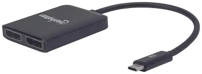 Manhattan 152952 USB-C™ adapter [1x moški konektor USB-C™ - 2x ženski konektor DisplayPort] črna  19.50 cm