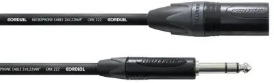 Cordial NEUTRIK XLR-M/klinken 6\,3 mm 5 m črne barve