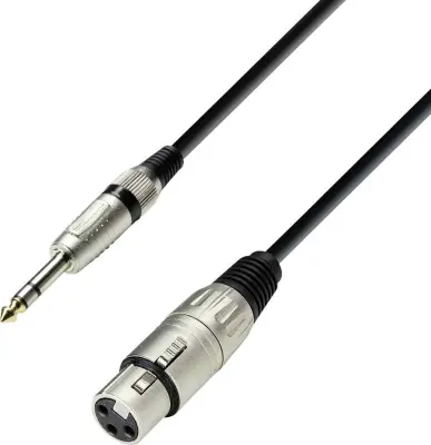 Adam Hall K3BFV0100 XLR priklučni konektor [1x ženski konektor XLR - 1x 6\,3 mm banana moški konektor] 1.00 m črna