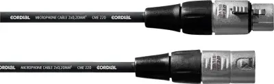 CORDIAL 20 M REAN srebrne barve 20 m črne barve XLRF/XLRM