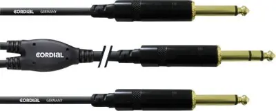 KORDIJALNI 1\,5M priključek REAN 6\,3 MM / 2X priključek 6\,3 MM CORDIAL 1\,5M REAN klinken 6\,3 MM/2X klinken 6\,3 MM