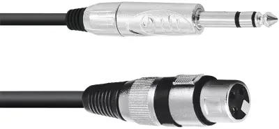 Omnitronic 30225182 XLR adapterski kabel [1x XLR vtičnica 3-polna - 1x klinken vtič 6.3 mm (stereo)] 2.00 m črna